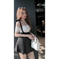 Set yếm cột nơ dáng xoè