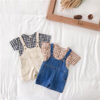SET YẾM DEMIN KÈM ÁO KẺ CARO BÉ TRAI BABYCITY