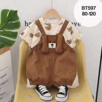 Set yếm gấu nâu size 80-120 cực ciu cho bé