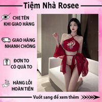 Set yếm kèm áo choàng trung hoa cổ trang trung hoa xuyên thấu gợi cảm sexy mã 1037