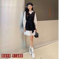 Set yếm kèm váy phong cách Hàn Quốc