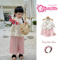 Set Yếm Lụa HOA SEN truyền thống MẶC TẾT cổ truyền cho bé gái từ 5kg-12kg