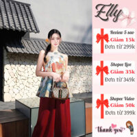 Set yếm nữ ELLY_DRESS, áo yếm gấm hoa phối quần lụa sang chảnh đi chơi đi chúc tết BL1849
