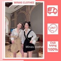 Set yếm váy kaki cúc lệch mix sơmi