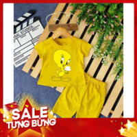 Set3 Bộ bé gái hình con vịt màu vàng ôm chậu hoa cho bé từ 6-28kg .BDBG53.