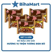 [SET5GÓI]- OTTOGI - Mì nấu Jin hương vị trộn Tương đen bò, Mì trộn tương đen bò Jin, Mì trộn Jin tương đen bò (135g/gói)