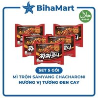 [SET5GÓI]-SAMYANG - Mì trộn Samyang Chacharoni hương vị Jjajang cay, Mì trộn tương đen cay Chacharoni Samyang (140g/gói)