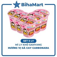 [SET5LY]- SAMYANG - Mì ly khô gà cay Samyang hương vị Gà Cay Carbonara, Mì ly gà cay Samyang Carbonara Hàn Quốc (80g/ly)