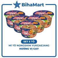 [SET5TÔ] - NONGSHIM - Mì tô Nongshim Yukgaejang Cay, Mì tô Yukgaejang Cay Nongshim, Mì Nongshim Yukgaejang tô (100g/tô)