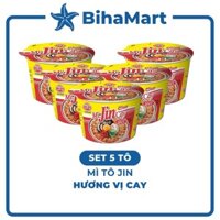 [SET5TÔ] - OTTOGI - Mì tô Jin hương vị Cay, Mì Cay Jin tô, Mì tô Jin Cay, Mì tô Hàn Quốc, Mì tô Ottogi ăn liền (110g/tô)
