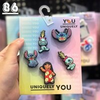 SET86 - Set JIbbitz Phối Dép - Phụ Kiện Gắn Trang Trí Dép - Lilo & Stich - Cosroc