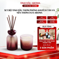 Set/Bộ Tinh Dầu Thơm Phòng Khuếch Tán Và Nến Thơm EYUN AROMA Cao Cấp, Dùng Làm Quà Tặng Sang Trọng