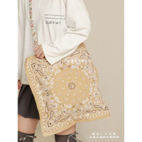 Seventeen Flower Young Stars Khăn quàng hoa điều hai mặt phong cách kỳ nghỉ túi đeo chéo đơn vai túi du lịch lớn