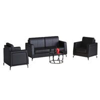SF39-1, SF39-3 – Bộ sofa da thật cao cấp, khung thép, màu đen