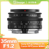Sg Image 35mm F1.2 APS-C Ống kính MF thủ công khẩu độ lớn cho Sony E Nikon Z Canon EOS M EOSR RF Sigma Leica L Fuji X M43 Mft Camer