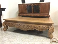 SG43 Mẫu sập gụ đục sen vịt 1m6 x 2m mặt 3 lá ( Anh Quảng, Bình Dương )