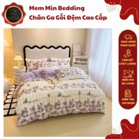 (SGN12)  Bộ Chăn Ga Gối Nỉ Lông Thỏ In Hoa Công Nghệ Mới - MeMinbedding