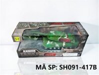 SH091-417B HỘP XE TĂNG ĐK 7 Đ.TÁC, CÓ SẠC, NHẠC ĐÈN, XOAY NÒNG 360 ĐỘ TL 1:20 Armor Tanks SH091-417, SH091-418