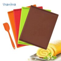 Shamjina 4x Thảm Miếng Lót Bánh Quy Tấm Nướng Bánh Silicon Tấm Bánh Ngọt Linh Hoạt Thảm Silicon Thạch Nướng Thảm Thảm