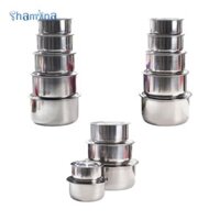 Shamjina 5 Chiếc Nồi Canh Inox Hộp Đựng Thực Phẩm Dụng Cụ Nấu Ăn Chuyên Nghiệp Thép Không Gỉ Gia Vị Lọ Bộ