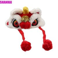 Shanhai Nón Đội Đầu Bằng Vải Bông polyester Mềm Ấm Áp Hình Sư Tử / Sư Tử Phong Cách Trung Hoa Trang Trí Năm Mới Dành Cho Cún Cưng / Cún Cưng