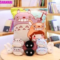 Shanhai Totoro Pudding Đồ chơi sang trọng, Spirited Away Totoro Hayao Miyazaki Anime A Plushie Bag Pudding Đồ chơi, Kawaii 8 quả bóng Búp bê Đồ chơi nhồi bông mềm Đồ chơi trẻ em bé gái