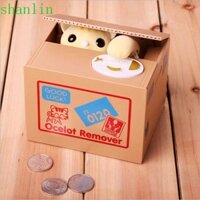 Shanlin Hộp đựng tiền xu cho trẻ em Mèo gấu trúc kẻ trộm cướp cướp heo đất