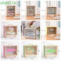 Shanlin Tiết Kiệm Xe Tăng Vuông Bắc Âu Để Bàn Trang Trí Chụp Ảnh Chống Đỡ Trẻ Em Hộp Đựng Tiền Bằng Gỗ
