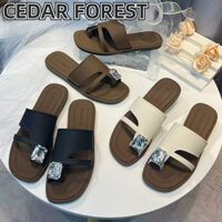 Shanmusenlin✨ Dép xỏ ngón thời trang nữ đính kim cương giả