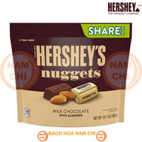 [SHARING SIZE] Socola HẠNH NHÂN HERSHEY'S NUGGETS MILK Chocolate With Almonds 286G - Hàng Mỹ
