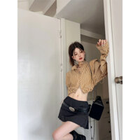 Sharon Striped short shirt for women's autumn wear new Korean retro design shirt with long sleeves