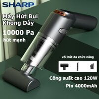 Sharp Máy hút bụi mini cầm tay không dây cao cấp lực hút 10000Pa nhỏ gọn tiện lợi không gây ồn, dễ dàng hút ở những nơi