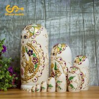 Sharprepublic 10 Chiếc Búp Bê Nga Xếp Chồng Bộ Búp Bê Truyền Thống Handmade Trang Trí Gỗ Cho Trẻ Em Trang Trí Nhà Cửa Quà Tặng Sinh Nhật Halloween