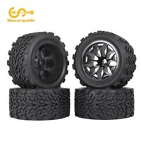 Sharprepublic 4 Bánh Xe RC Và Lốp Xe Tải RC Lốp Nhẹ 12 Mm Hub Cho Tỉ Lệ 1: 10 RC Xe Tải Phụ Kiện Ô Tô