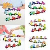 Sharprepublic Đồ chơi xe lửa bằng gỗ Xe di động Trò chơi giáo dục mầm non Đồ chơi ô tô cho trẻ mới biết đi 2-4 Trẻ em Bé gái Bé trai