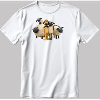 Shaun The Sheep Tay Ngắn Trắng-Đen Nam / Áo Ka03