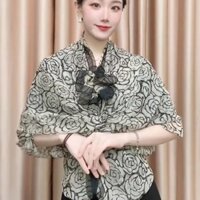 Shawl New Autumn Silk Scarf Fashion Thin Spring Summer Versatile Neck Scarf Sun Protection High-end Soft Gauze Scarf Women Head Cover FABS