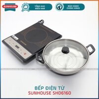 [SHD6160 SUNHOUSE] Bếp hồng ngoại mặt kính Ceramic tặng kèm nồi Inox - FULLBOX