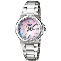 SHE-4022D-4ADR | Đồng Hồ Casio | Sheen | Nữ | Dây Kim Loại | Mặt Đính Đá | Chống Nước