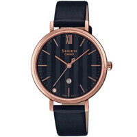 SHE-4539CGL-1A | SHEEN | Đồng Hồ Casio | Nữ | Dây Da | Kính Sapphire | Chống Nước WR50M
