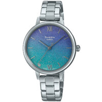 SHE-4548D-2A | Đồng Hồ Casio | Sheen | Nữ | Dây Kim Loại | Mặt Kính Saphia | Đính Đá | WR50M
