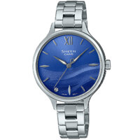 SHE-4550D-2B | Đồng Hồ Casio | Sheen | Nữ | Dây Kim Loại | Mặt Kính Saphia | Đính Đá | WR50M
