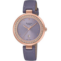 SHE-4556PGL-6A | Đồng Hồ Casio | Sheen | Nữ | Dây Da Màu Tím | Mặt Kính Saphia | WR50M