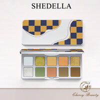 SHEDELLA Mười Màu Eyeshadow Disk 10g Rượu vang đỏ Disk Trang điểm Smokey Matte Low Satisfaction Ash Purple Beads Glow Composite Disk Đa màu Eyeshadow
