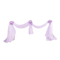 Sheer Organza Fabric Bowknot Tulle Party Wedding Table Runner - lavender