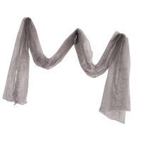 Sheer Organza Fabric Bowknot Tulle Party Wedding Table Runner - silver