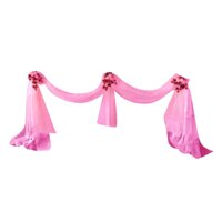 Sheer Organza Fabric Bowknot Tulle Party Wedding Table Runner - fuchsia