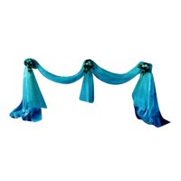 Sheer Organza Fabric Bowknot Tulle Party Wedding Table Runner - turquoise