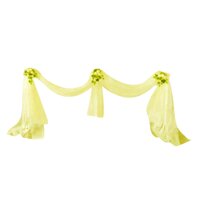 Sheer Organza Fabric Bowknot Tulle Party Wedding Table Runner - yellow