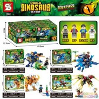 SHENG YUAN SY 1502A 1502B 1502C 1502D non Lego THẾ GIỚI KHỦNG LONG bộ đồ chơi xếp lắp ráp ghép mô hình Dino DINOSAURS COMING 561 khối